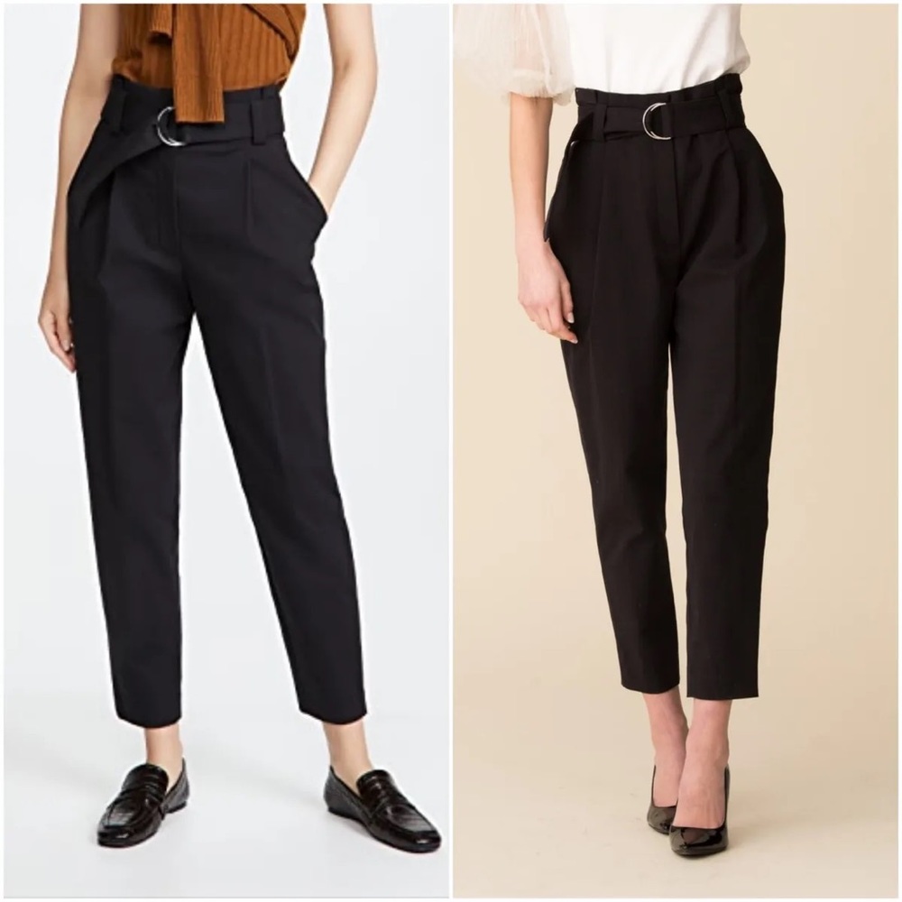 A.L.C. Diego black pant with gold belt buckle sz 10